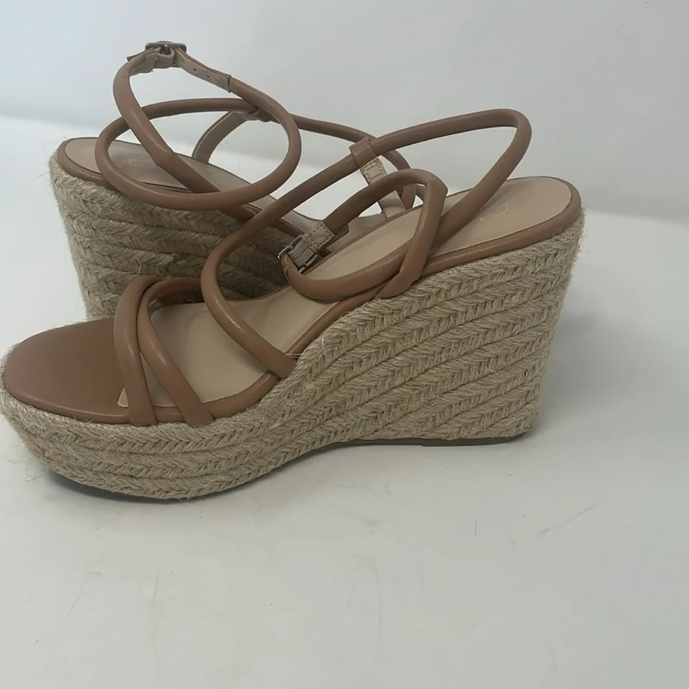 BP Nude Platform Heel Espadrille Sandals Size 8.5 Excellent Condition - Picture 6 of 13